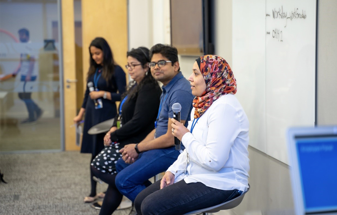 workday employee giving presentation