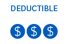 icons three dollar signs deductible cost high